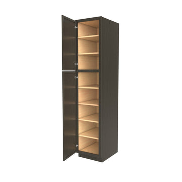 RTA - Elegant Smoky Grey - Single Door Utility Cabinet | 18"W x 84"H x 24"D