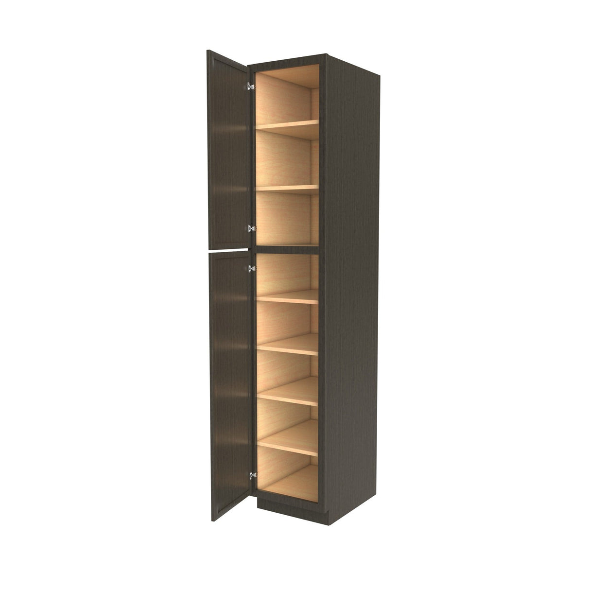 RTA - Elegant Smoky Grey - Single Door Utility Cabinet | 18"W x 90"H x 24"D
