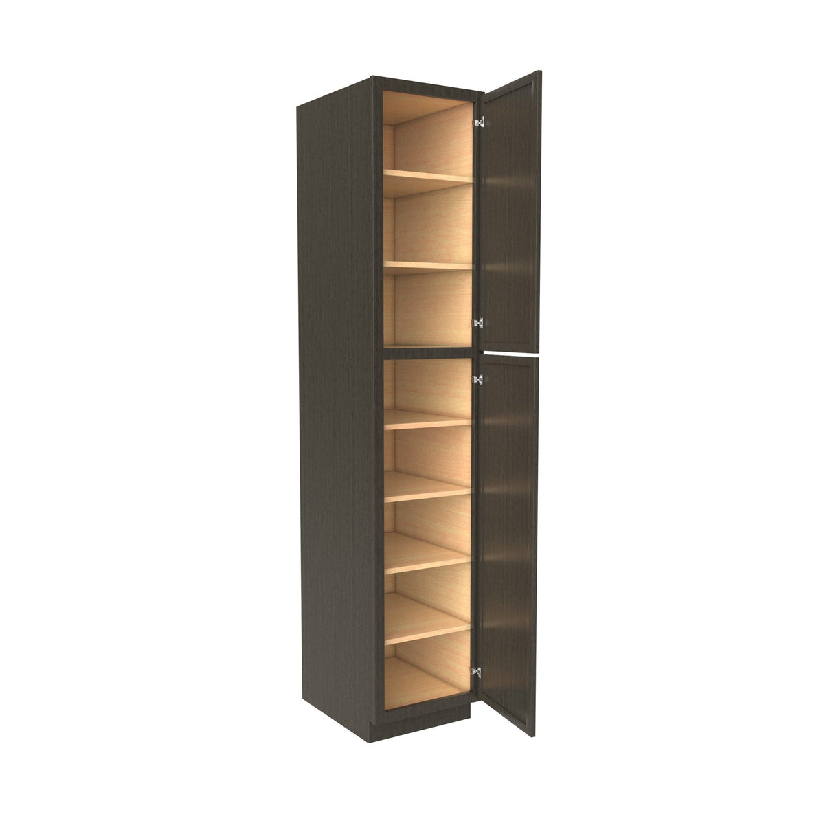 RTA - Elegant Smoky Grey - Single Door Utility Cabinet | 18"W x 90"H x 24"D