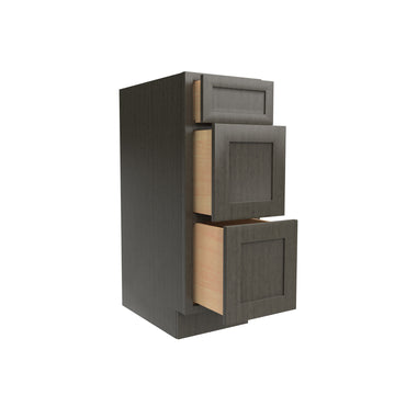 Elegant Smoky Grey - Vanity Drawer Base Cabinet | 12"W x 34.5"H x 21"D
