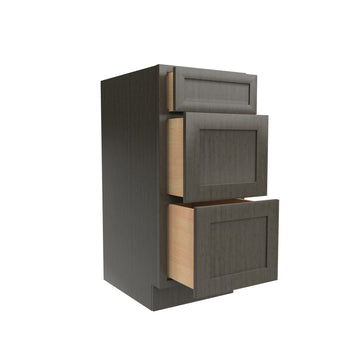 RTA - Elegant Smoky Grey - Vanity Drawer Base Cabinet | 15"W x 34.5"H x 21"D