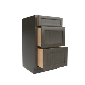 Elegant Smoky Grey - Vanity Drawer Base Cabinet | 18