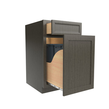 Elegant Smoky Grey - Waste Basket Cabinet | 18"W x 34.5"H x 24"D
