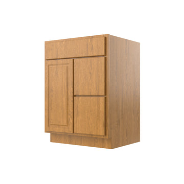 RTA - Country Oak - Door & Drawer Vanity Cabinet | 24"W x 32.5"H x 21"D
