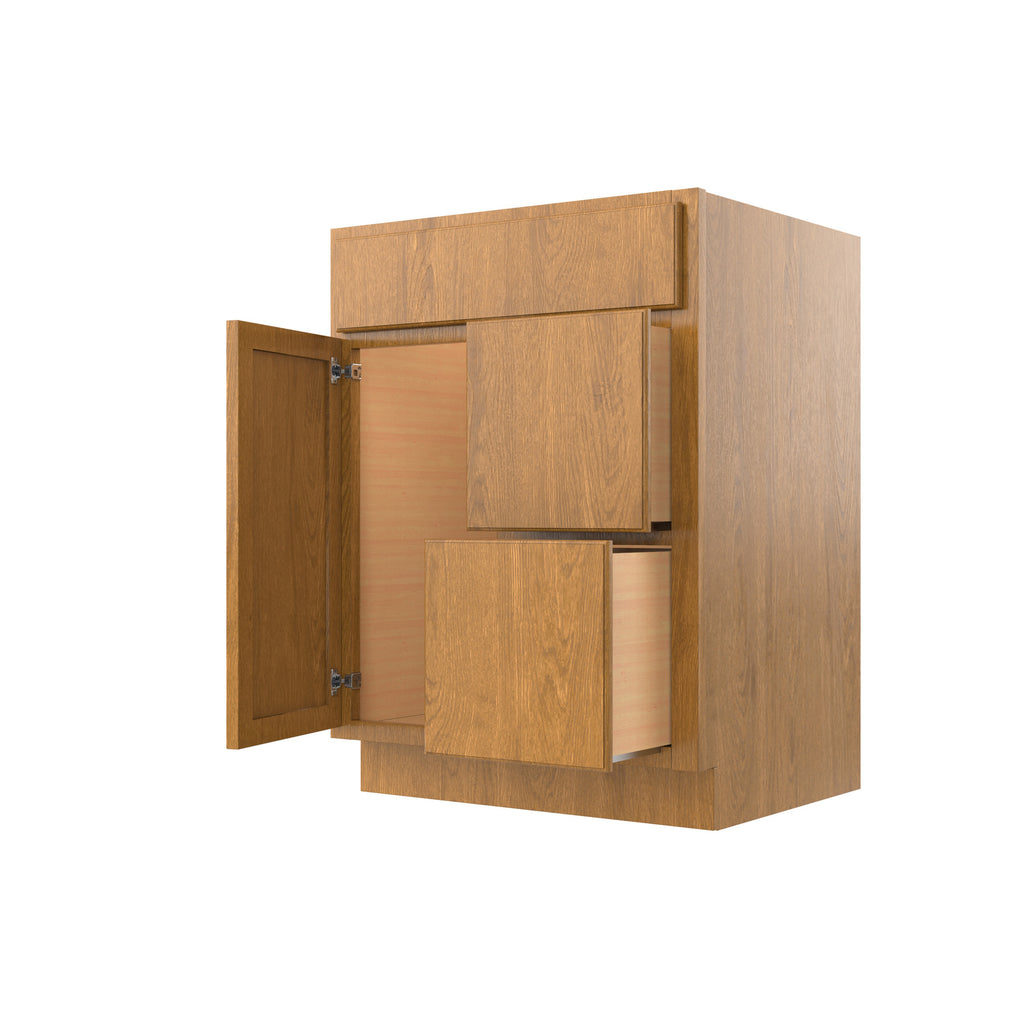 RTA - Country Oak - Door & Drawer Vanity Cabinet | 24