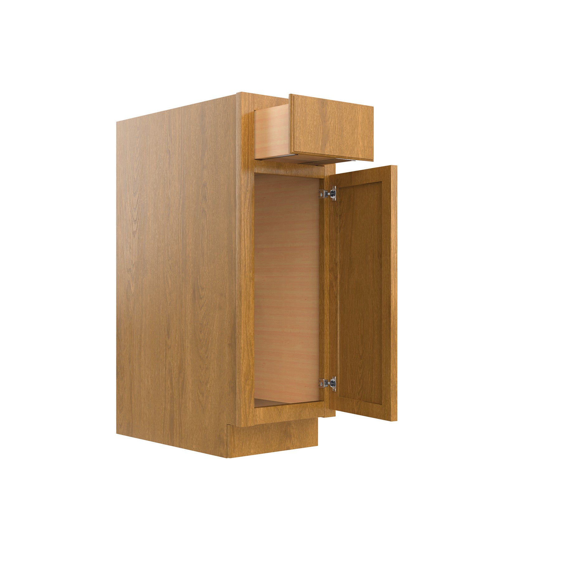RTA - Country Oak - Single Door Base Cabinet | 12"W x 34.5"H x 24"D