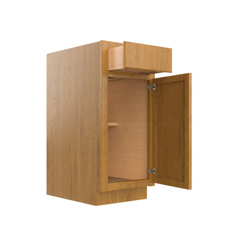 RTA - Country Oak - Single Door Base Cabinet | 15"W x 34.5"H x 24"D