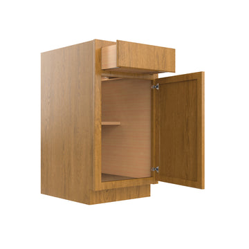 RTA - Country Oak - Single Door Base Cabinet | 18"W x 34.5"H x 24"D