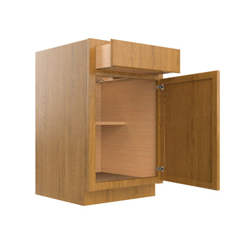 RTA - Country Oak - Single Door Base Cabinet | 21"W x 34.5"H x 24"D