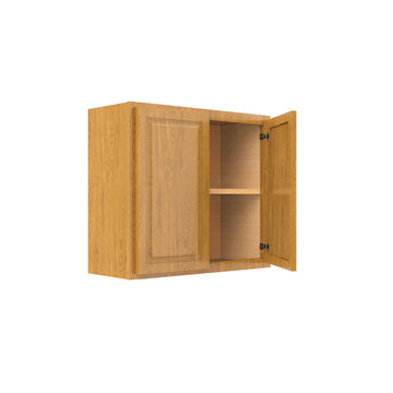 RTA - Country Oak - Double Door Wall Cabinet | 27"W x 24"H x 12"D