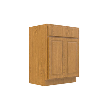 RTA - Country Oak - Double Door Vanity Cabinet | 24"W x 32.5"H x 18"D