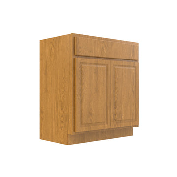 RTA - Country Oak - Double Door Vanity Cabinet | 30"W x 32.5"H x 21"D