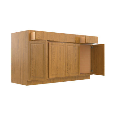 RTA - Country Oak - Sink Base Cabinet  | 60"W x 34.5"H x 24"D