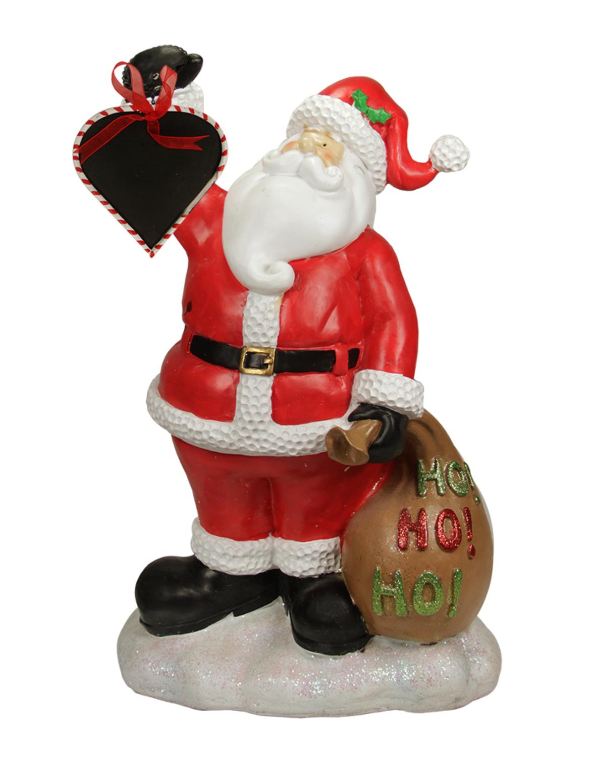 19" Festive Santa Claus Holding Toy Sack and Blackboard Christmas Countdown Statue