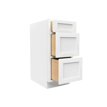 Drawer Base Cabinet - 15W x 34-1/2H x 24D -3DRW - Aria White Shaker