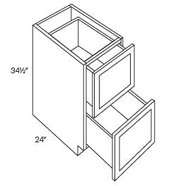 RTA - Fashion White - Two Drawer Base Cabinet | 24"W x 34.5"H x 24"D
