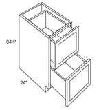 RTA - Fashion White - Two Drawer Base Cabinet | 24"W x 34.5"H x 24"D