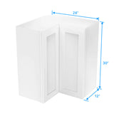 Wall Diagonal Corner Cabinet - 24W x 30H x 12D - Aria White Shaker - RTA