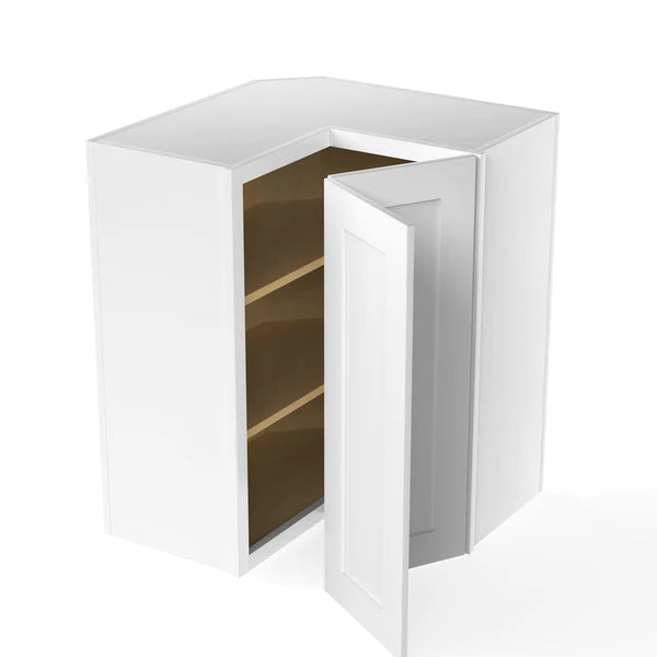 Wall Diagonal Corner Cabinet - 24W x 30H x 12D - Aria White Shaker - RTA