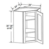 Wall Diagonal Corner Cabinet - 24W x 30H x 12D - Aria Shaker Espresso - RTA