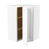 Wall Diagonal Corner Cabinet - 24W x 36H x 12D - Aria White Shaker - RTA