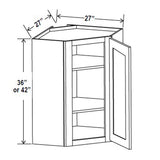 Wall Diagonal Corner Cabinet - 27"W x 36"H x 15"D - Aria White Shaker - RTA