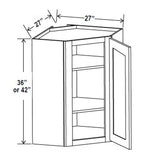 Wall Diagonal Corner Cabinet - 27W x 36H x 12D -Charleston White