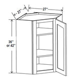 Wall Diagonal Corner Cabinet - 27W x 42H x 12D - Aria White Shaker