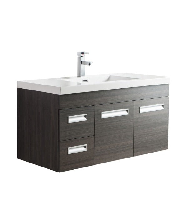 Alpha Floating / Wall Mounted Bathroom Vanity with Acrylic Sink