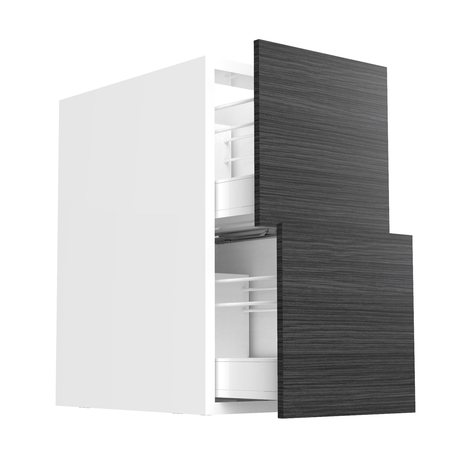 RTA - Dark Wood - Two Drawer Base Cabinets | 15"W x 30"H x 23.8"D