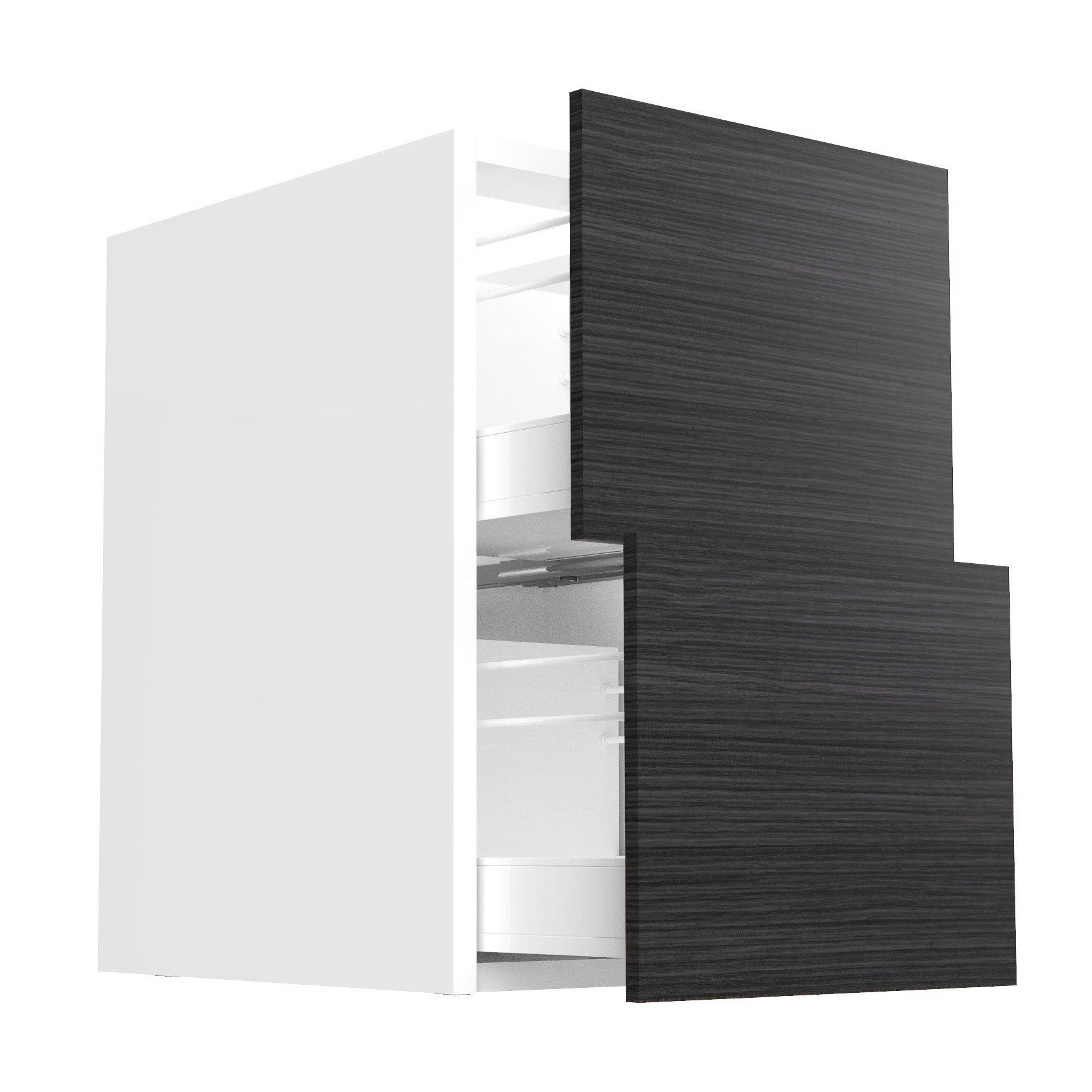 RTA - Dark Wood - Two Drawer Base Cabinets | 18"W x 34.5"H x 24"D