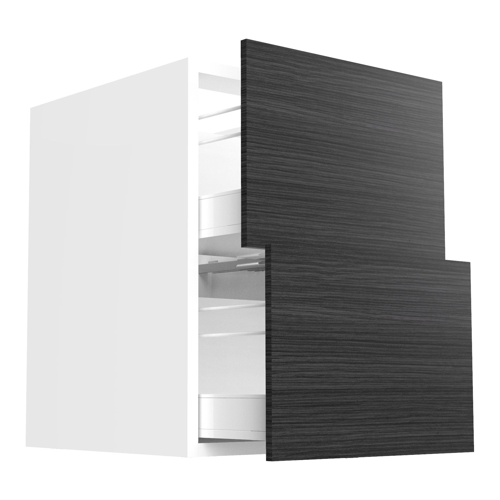 RTA - Dark Wood - Two Drawer Base Cabinets | 21"W x 30"H x 23.8"D