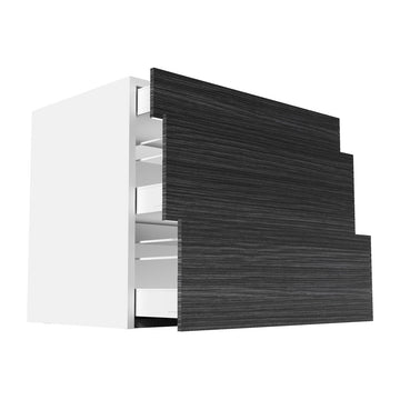 RTA - Dark Wood - Three Drawer Base Cabinets | 36