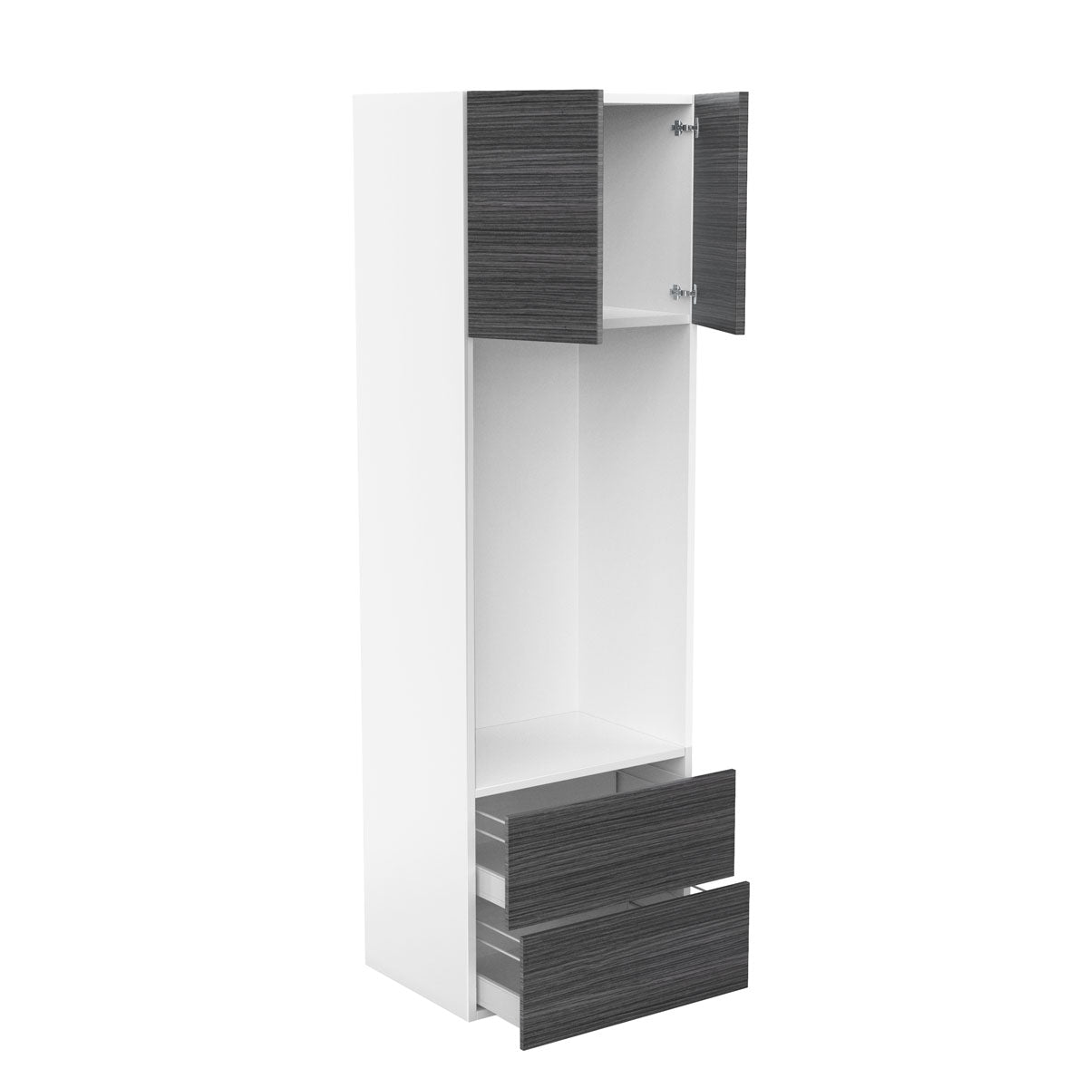 RTA - Dark Wood - Micro-Oven Tall Cabinet | 30"W x 84"H x 23.8"D