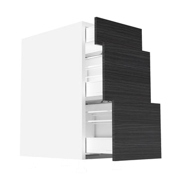 RTA - Dark Wood - Three Drawer Vanity Cabinets | 15"W x 30"H x 21"D
