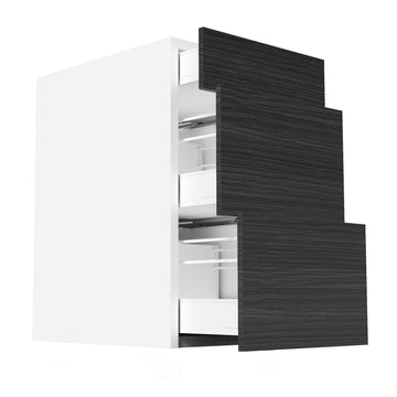 RTA - Dark Wood - Three Drawer Vanity Cabinets | 18"W x 30"H x 21"D
