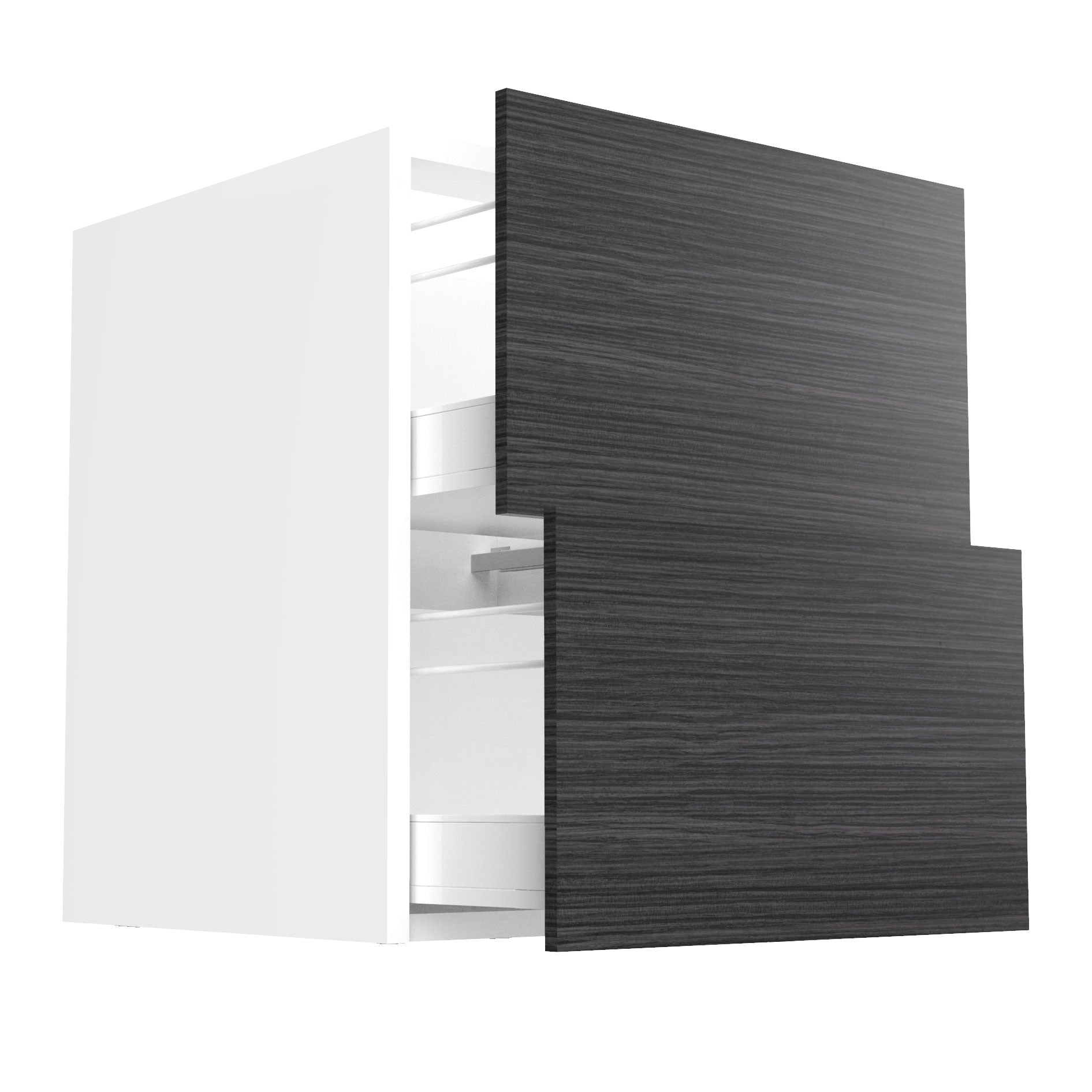 RTA - Dark Wood - Two Drawer Base Cabinet | 24"W x 34.5"H x 24"D