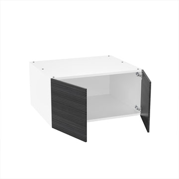 RTA - Dark Wood - Double Door Refrigerator Wall Cabinets | 30"W x 15"H x 24"D