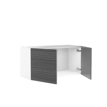 RTA - Dark Wood - Double Door Wall Cabinets | 30"W x 15"H x 12"D