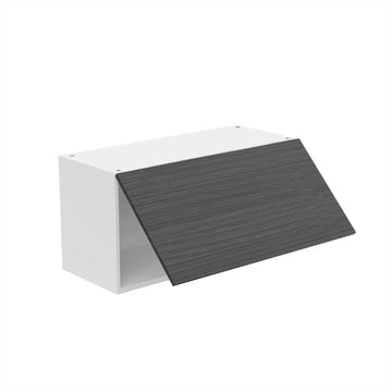 RTA - Dark Wood - Horizontal Door Wall Cabinets | 30"W x 15"H x 12"D