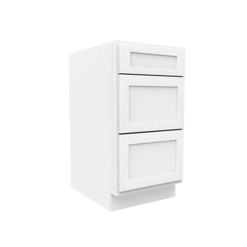 Drawer Base Cabinet - 18W x 34-1/2H x 24D -3DRW - Aria White Shaker - RTA