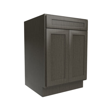 Elegant Smoky Grey - Double Door Base Cabinet | 24