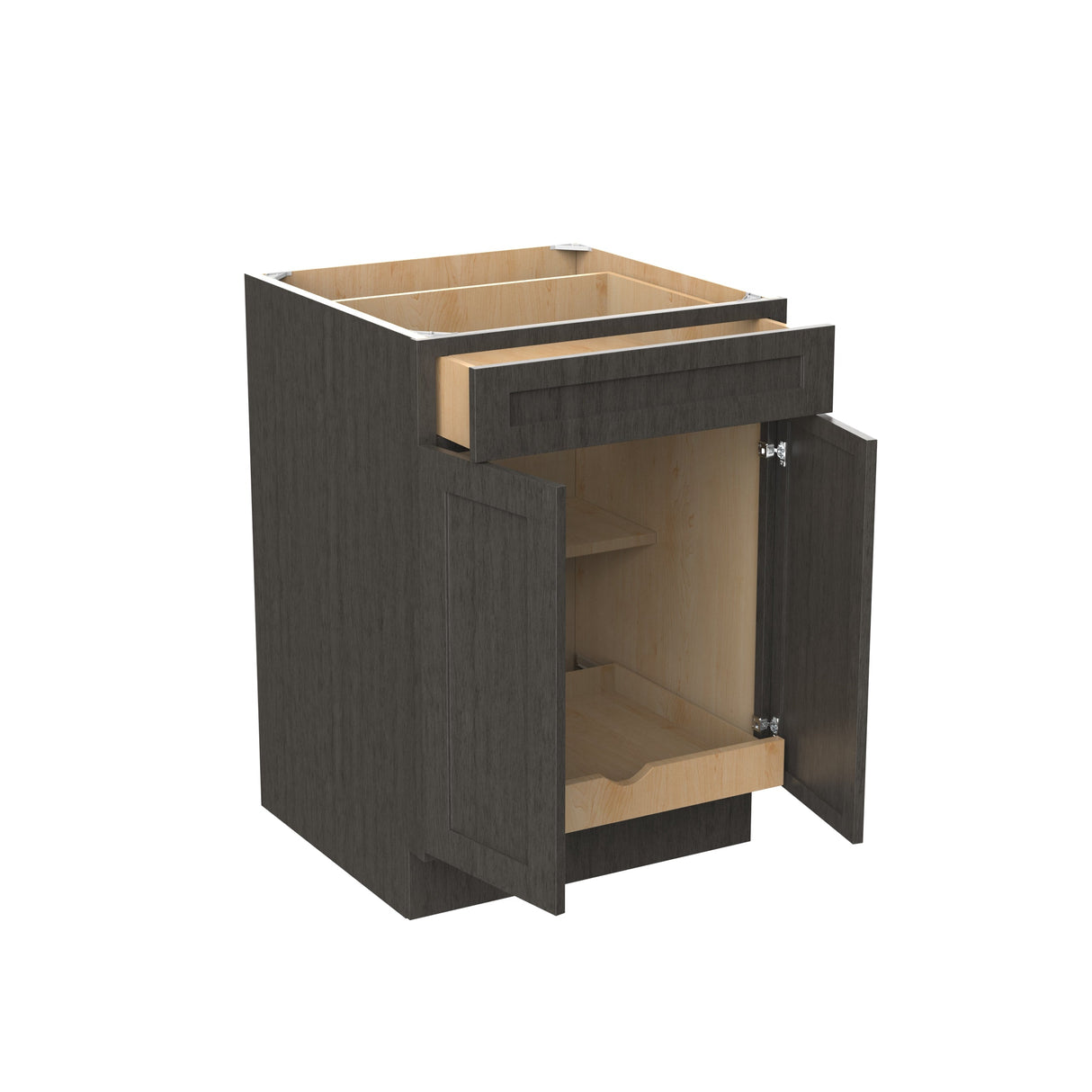 RTA - Elegant Smoky Grey - Single Drawer & Double Door Base Cabinet | 24"W x 34.5"H x 24"D