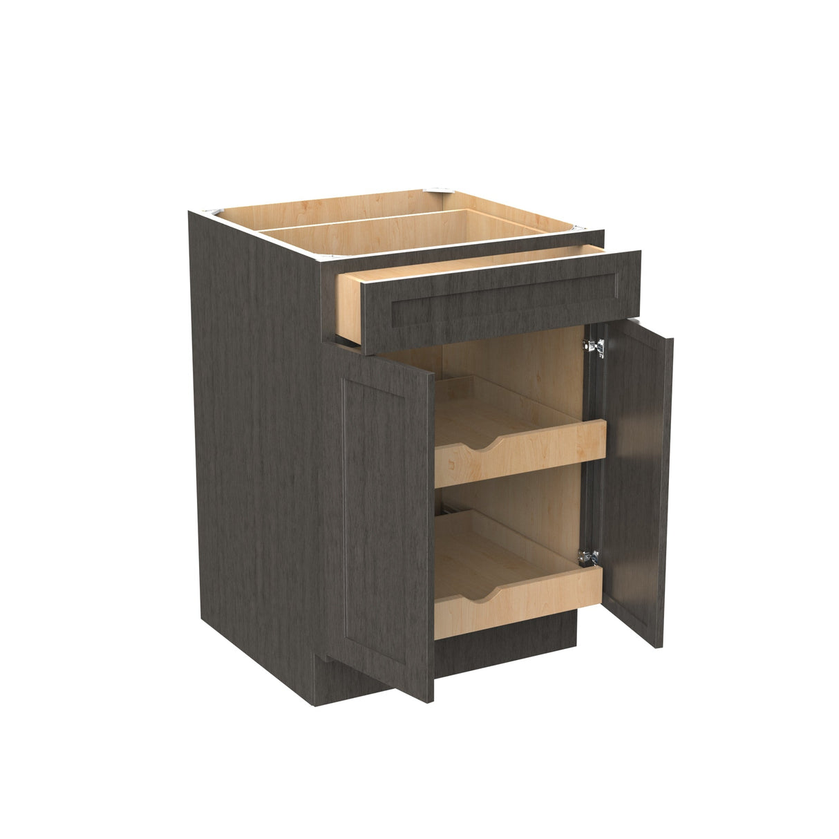 RTA - Elegant Smoky Grey - Single Drawer & Double Door Base Cabinet | 24"W x 34.5"H x 24"D