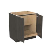 RTA - Elegant Smoky Grey - Double Drawer & Door Base Cabinet | 30"W x 34.5"H x 24"D