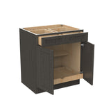 RTA - Elegant Smoky Grey - Double Drawer & Door Base Cabinet | 30"W x 34.5"H x 24"D