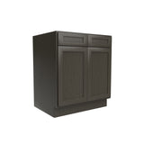 RTA - Elegant Smoky Grey - Double Drawer & Door Base Cabinet | 30"W x 34.5"H x 24"D