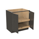 RTA - Elegant Smoky Grey - Double Drawer & Door Base Cabinet | 33"W x 34.5"H x 24"D