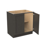 RTA - Elegant Smoky Grey - Double Drawer & Door Base Cabinet | 33"W x 34.5"H x 24"D