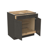 RTA - Elegant Smoky Grey - Double Drawer & Door Base Cabinet | 33"W x 34.5"H x 24"D